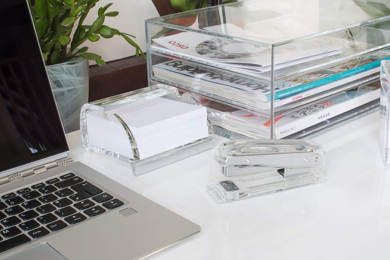OSCO Clear Acrylic Stapler | 10 Sheet Capacity | Transparent | Standard 26/6mm Staples | Handheld | Top-Loading | H5.4 x W3.3 x D12.6 cm | - Image 3